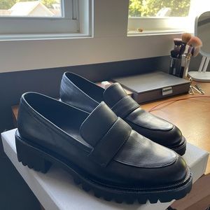Brand new leather chunky loafers